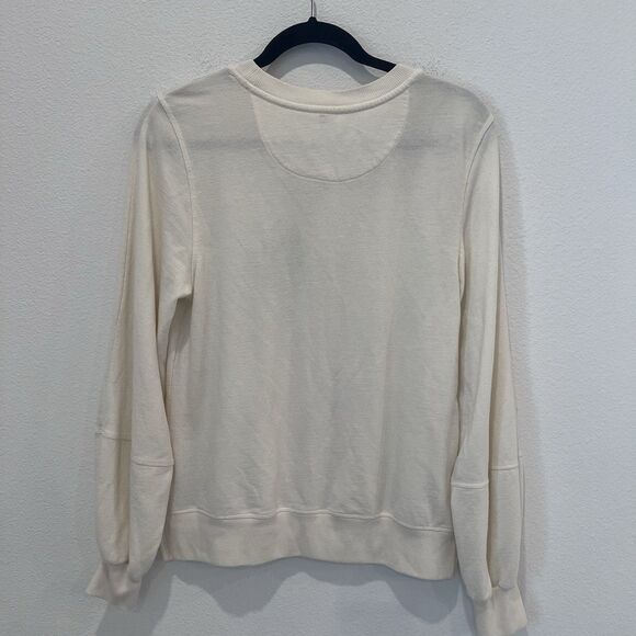 Anthropologie Maeve Ski Pups Graphic Sweatshirt Top Dogs Holiday Ivory Small - Picture 6 of 8